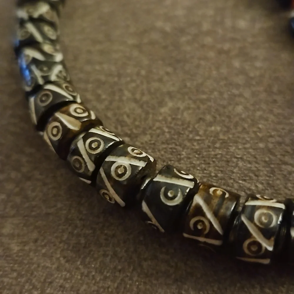 Tibetan Buddhist Carved Gemstone 108 Mala Prayer Beads